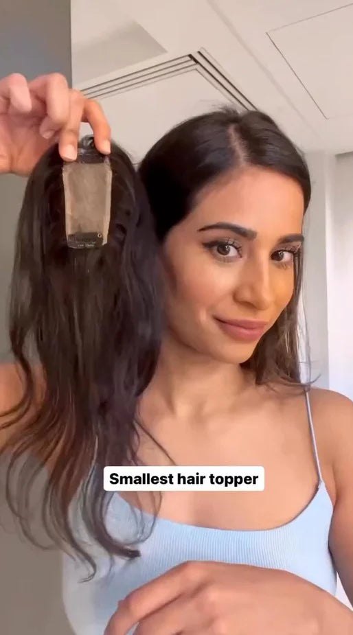 γπ₯50%OFF γ100% Natural Human Hair Extensions|Silk Base Hair Topper