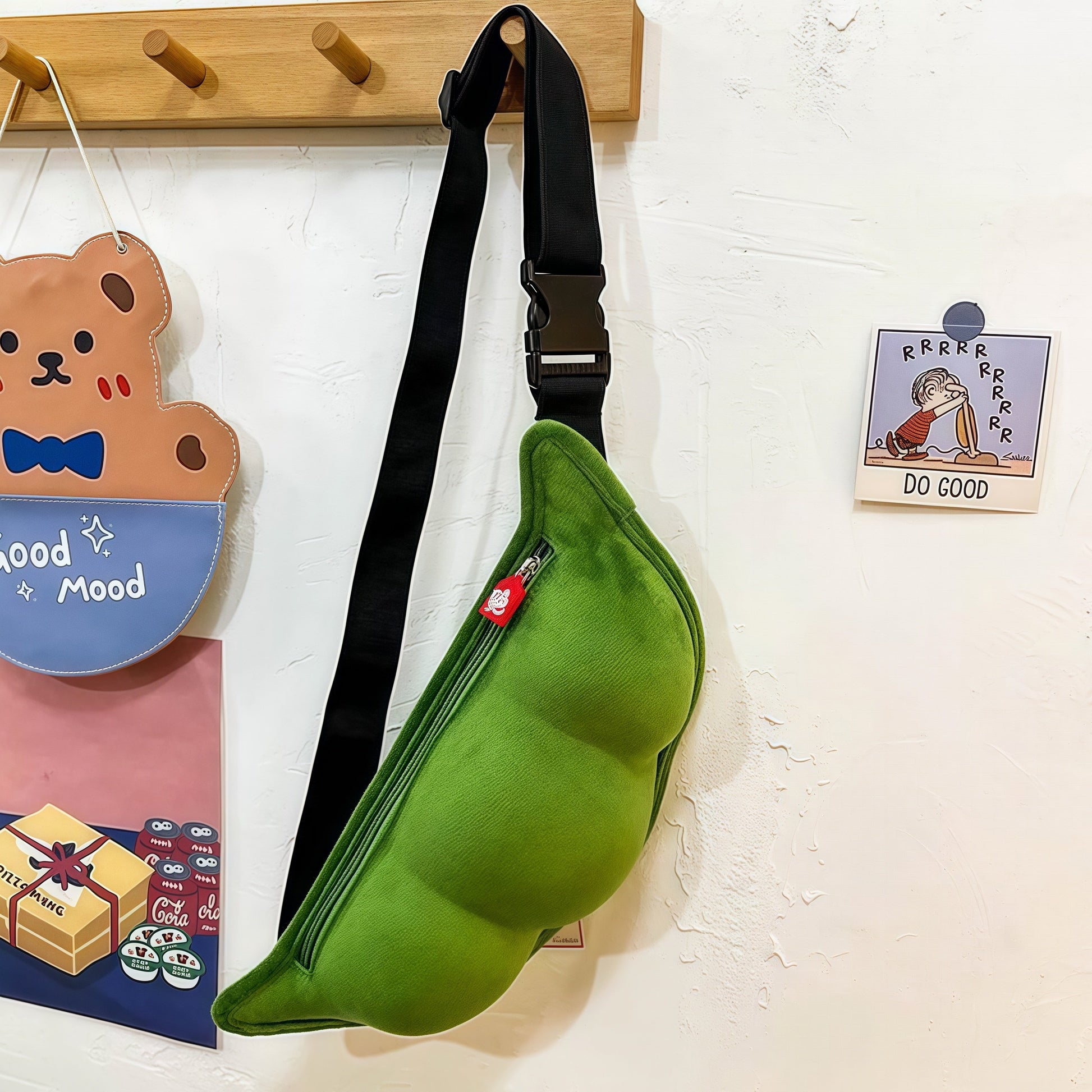 Plush Pea Pod Chest Bag