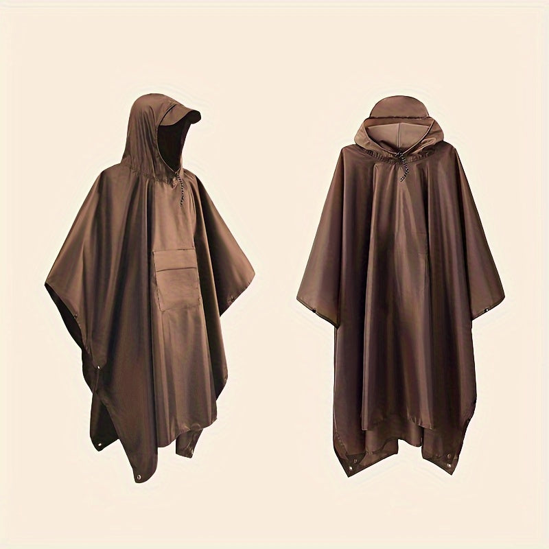 3-in-1 Waterproof Hooded Rain Poncho