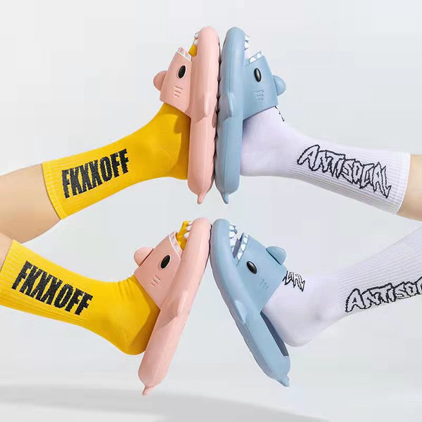 Light Blue Shark Slides