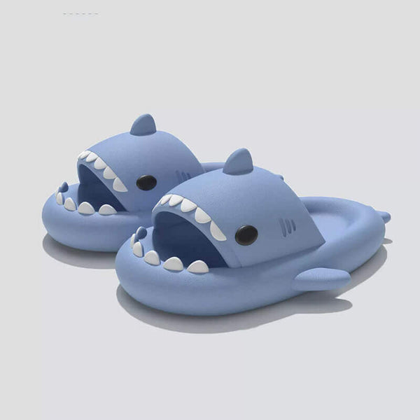Light Blue Shark Slides