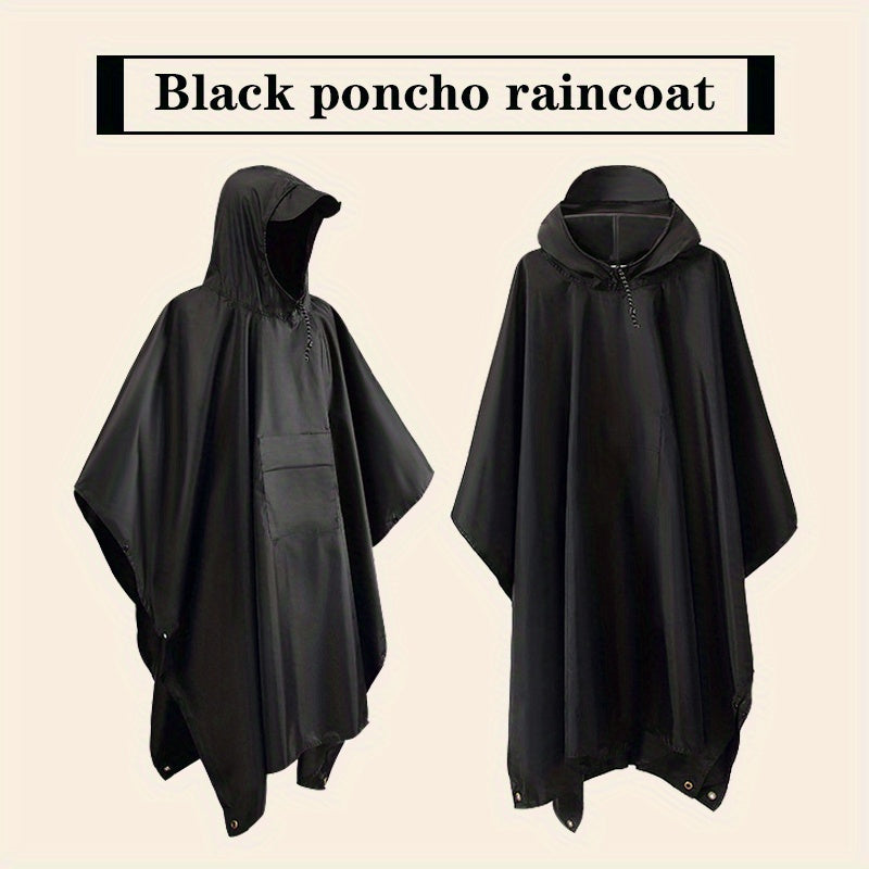 3-in-1 Waterproof Hooded Rain Poncho