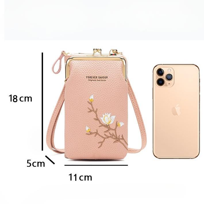2025 New Women's Embroidered Phone Crossbody Bag