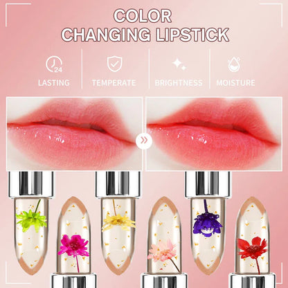 【🔥HOT SALE】6 Pcs/Set Flower Jelly Temperature Color Change Women Lipstick🌟