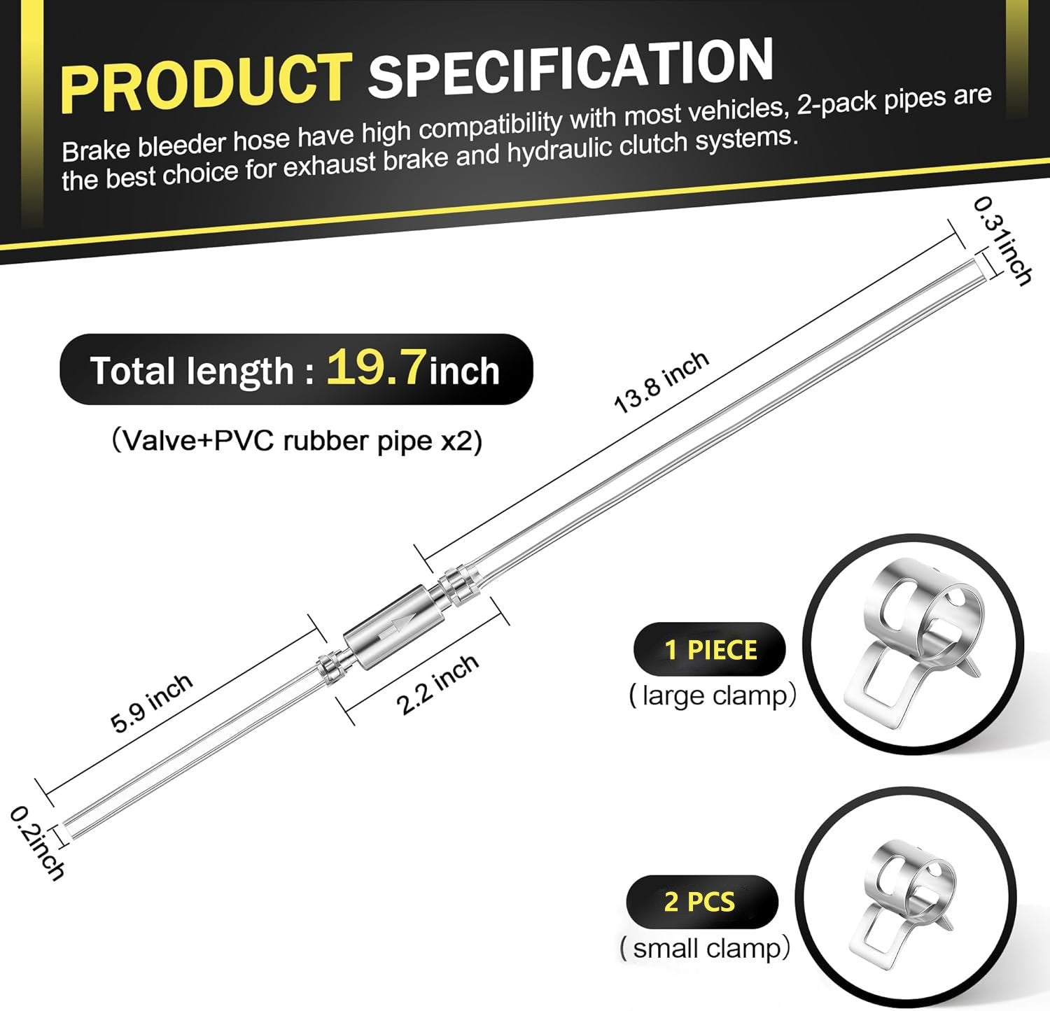 💥Brake Bleeder Hose - One Way Check Valve Tube Bleeding Tool Kit For Car Motorcyle Clutch