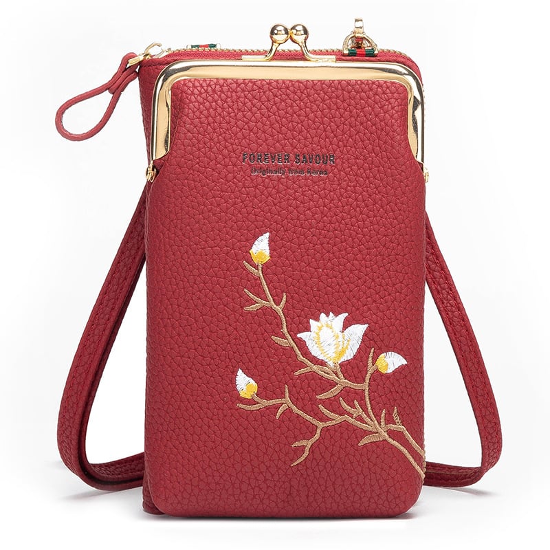 2025 New Women's Embroidered Phone Crossbody Bag