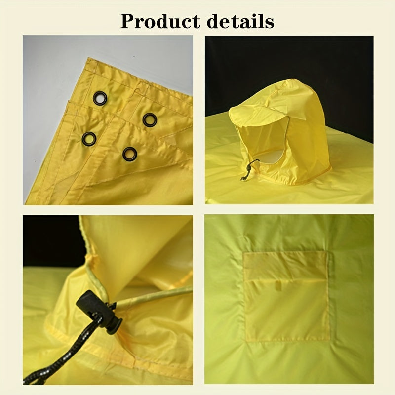 3-in-1 Waterproof Hooded Rain Poncho