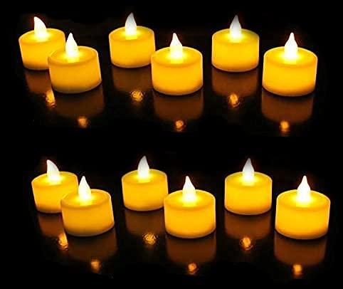 Serene Glow: Battery-Operated LED Candle Diya Lights (12 Pack)