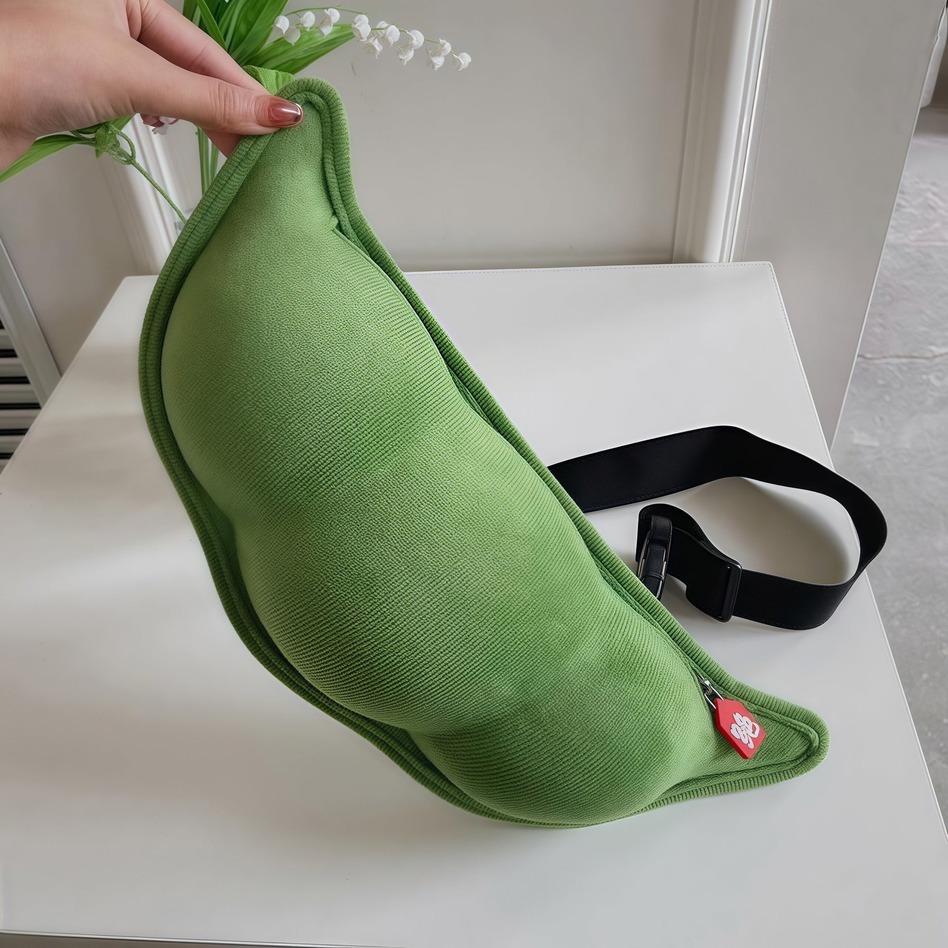 Plush Pea Pod Chest Bag