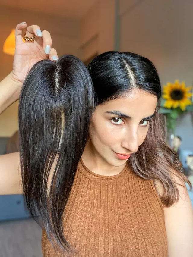【🔥45%OFF 】100% Natural Human Hair Extensions|Silk Base Hair Topper