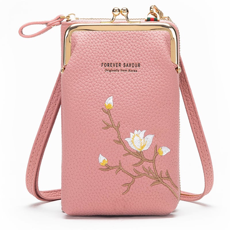 2025 New Women's Embroidered Phone Crossbody Bag