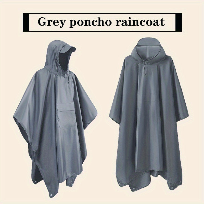 3-in-1 Waterproof Hooded Rain Poncho
