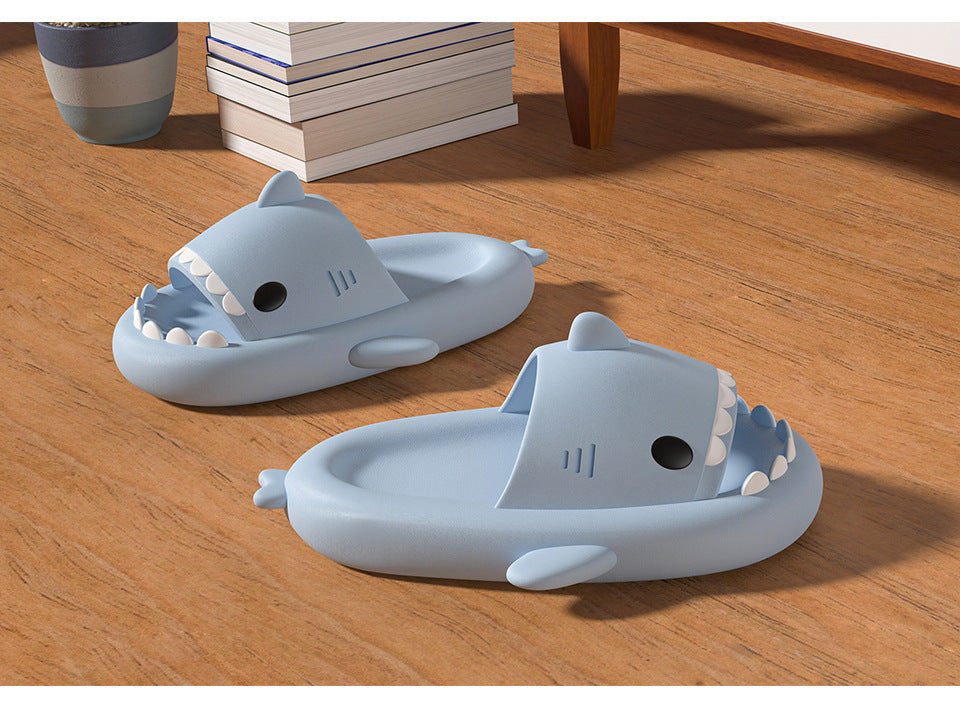 Light Blue Shark Slides