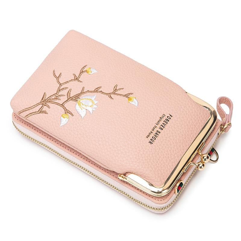 2025 New Women's Embroidered Phone Crossbody Bag