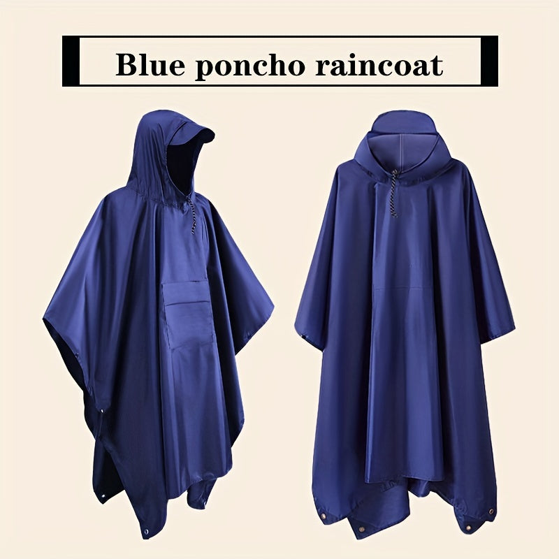 3-in-1 Waterproof Hooded Rain Poncho