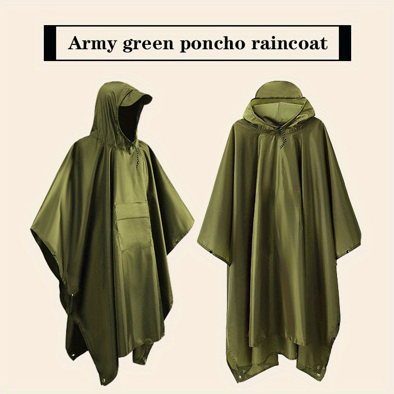 3-in-1 Waterproof Hooded Rain Poncho