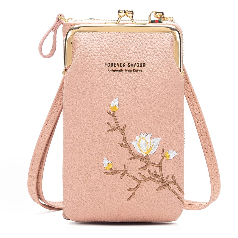 2025 New Women's Embroidered Phone Crossbody Bag
