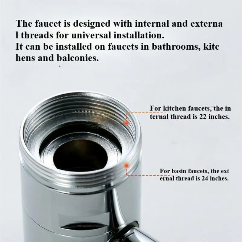 🚰 Upgrade Your Washing Routine ✨ TTZZ 1440° Rotatable Faucet Aerator Extension - For Effortless. All-Angle Control!