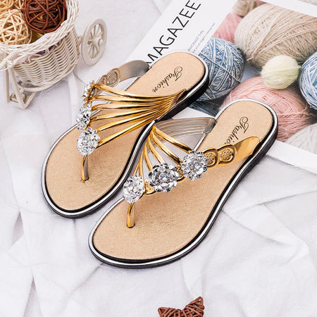 Floral flip flops