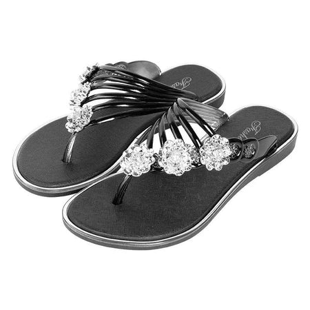 Floral flip flops