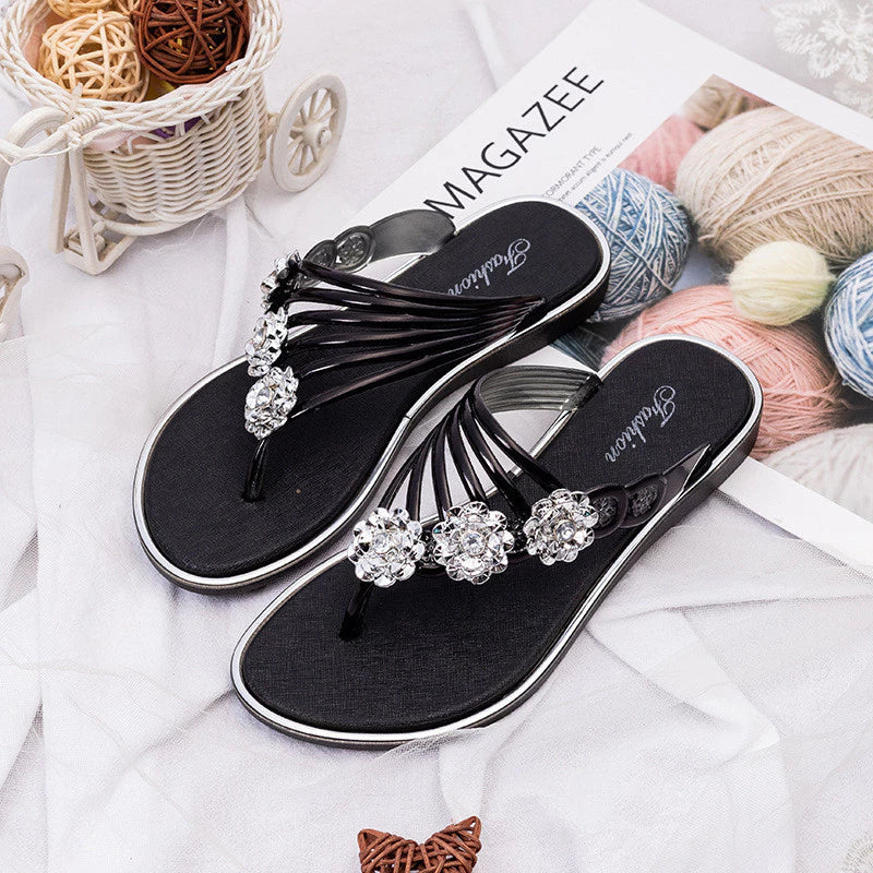 Floral flip flops