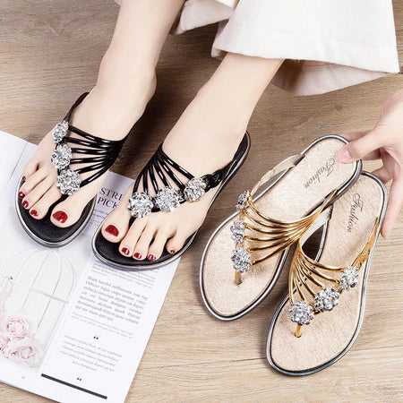 Floral flip flops