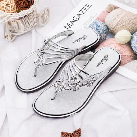 Floral flip flops