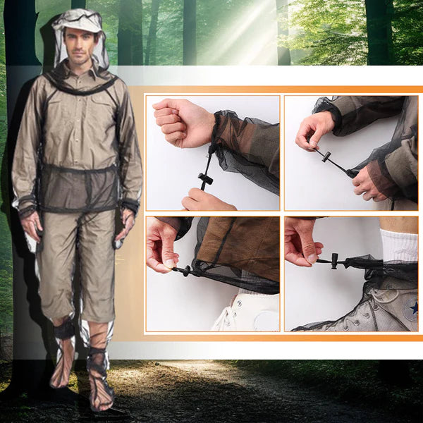 Lightweight Mosquito Protection Clothing for Outdoor Use – Jacket, Pants, Shoe Covers and Mittens