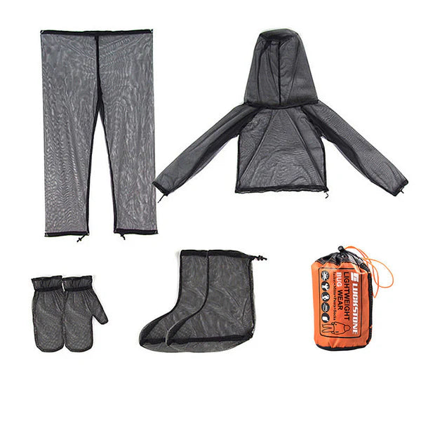 Lightweight Mosquito Protection Clothing for Outdoor Use – Jacket, Pants, Shoe Covers and Mittens