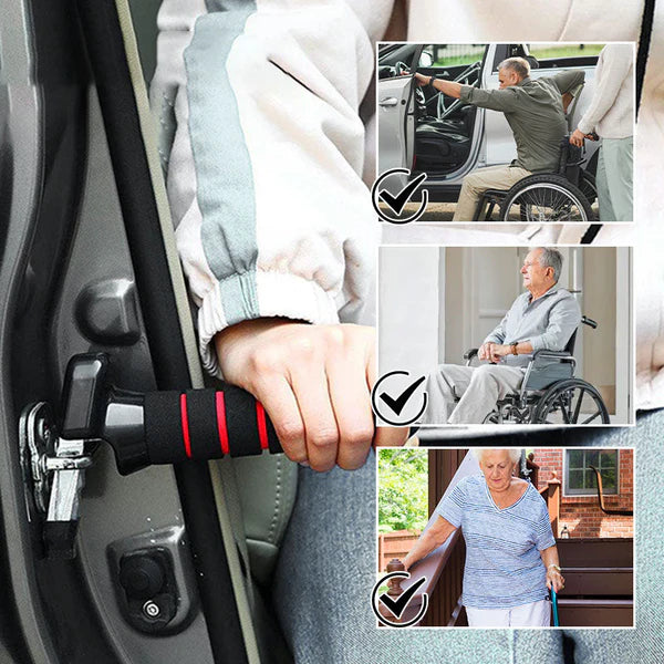 Multifunctional 3-in-1 safety handle for car doors