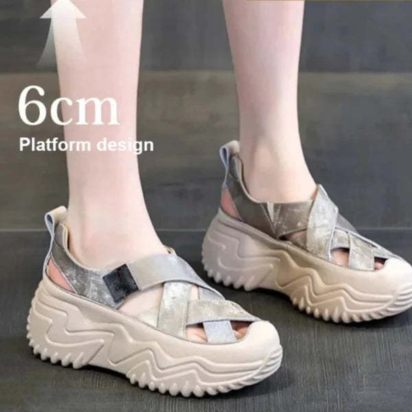 Women's Hollow Sandals with Thick Sole